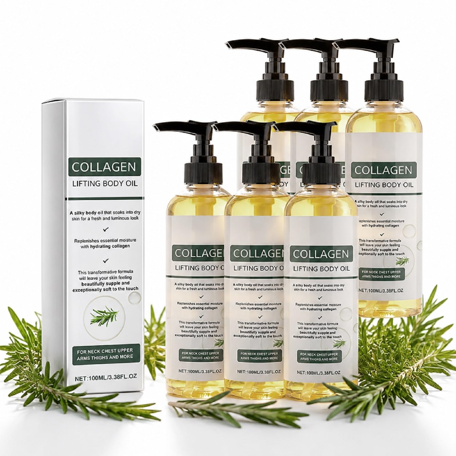 Collagen Lifting Body Oil, 3.38 fl oz, Hydrating Firming Skin Serum
