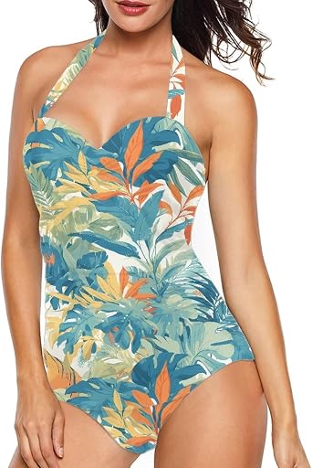 Womens Swimsuit Bathing Suit One Piece Bikini Set Sexy V Neck Bathing Suits Halter Swimsuit
