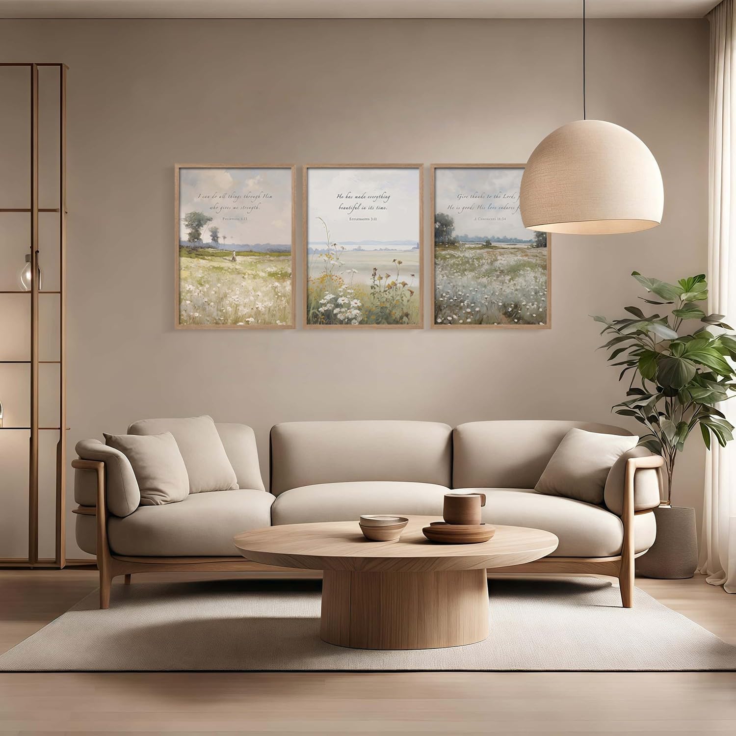 3Pcs Framed Bible Verse flowers Canvas Wall Art Botanical Inspirational Prints Religion Christian Gallery Posters Home Decor Living Room Bedroom Church Prayer Room 12x16 Inch Ready to Hang