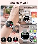 LIGE Smart Watch pour les femmes avec 1.43" AMOLED Appel à l'écran tactile/Réponse IP68 Pédamètre de fitness étanche Smartwatch 100+Sport Modes Pedomètre Android iOS Élégante Montre Intelligente Femme(2 Entraînements)