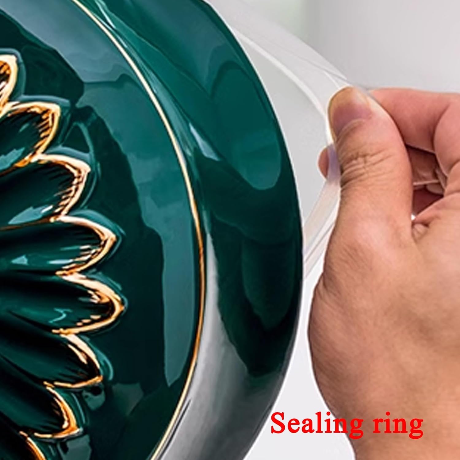 JKGHK Ceramic Rice Bucket, 12.5in Rice Storage Container, Food Storage Jar with Lid and Handle, Ceramic Food Storage Jar for Storing Flour, Sugar, Baked Goods(Multi-Colored)