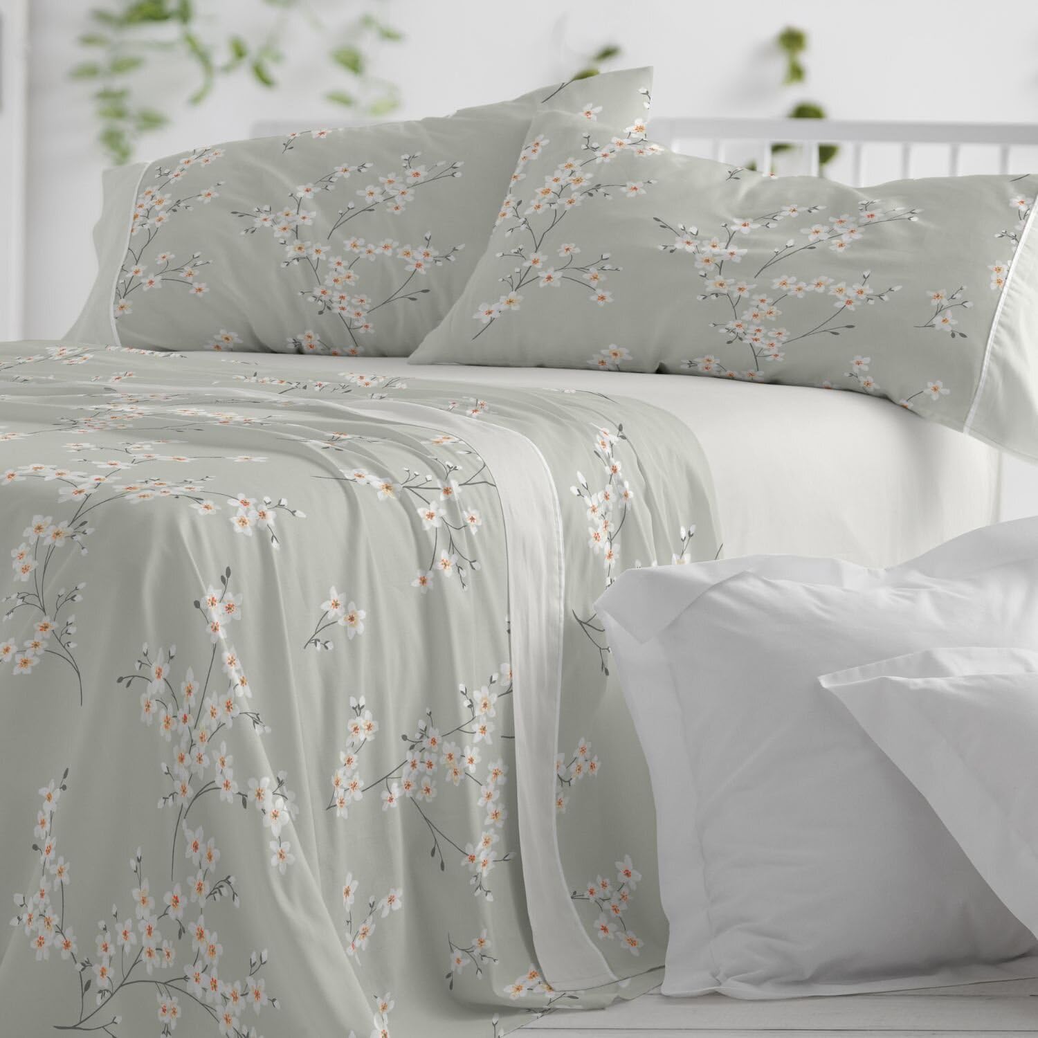 Burrito Blanco | Juego de sábanas | Cama de 90cm (+Medidas Disponibles) | Poliéster 50% Algodón 50% | Diseño 531 | Color Jade (90x190/200cm)