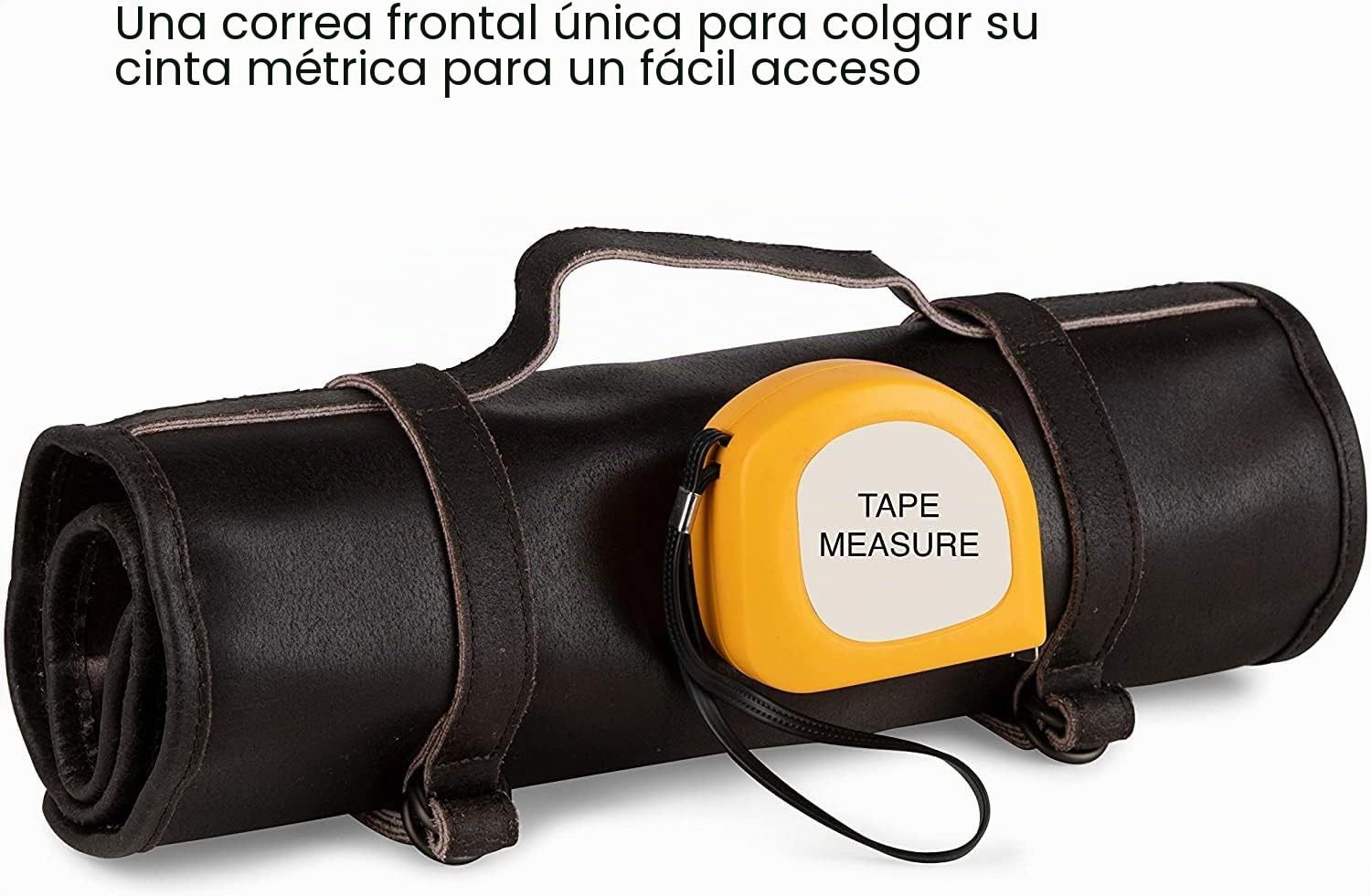 THEODORE Caja de herramientas de cuero – Cincel organizador – 18 bolsillos – Rodillo de almacenamiento, piel auténtica marrón
