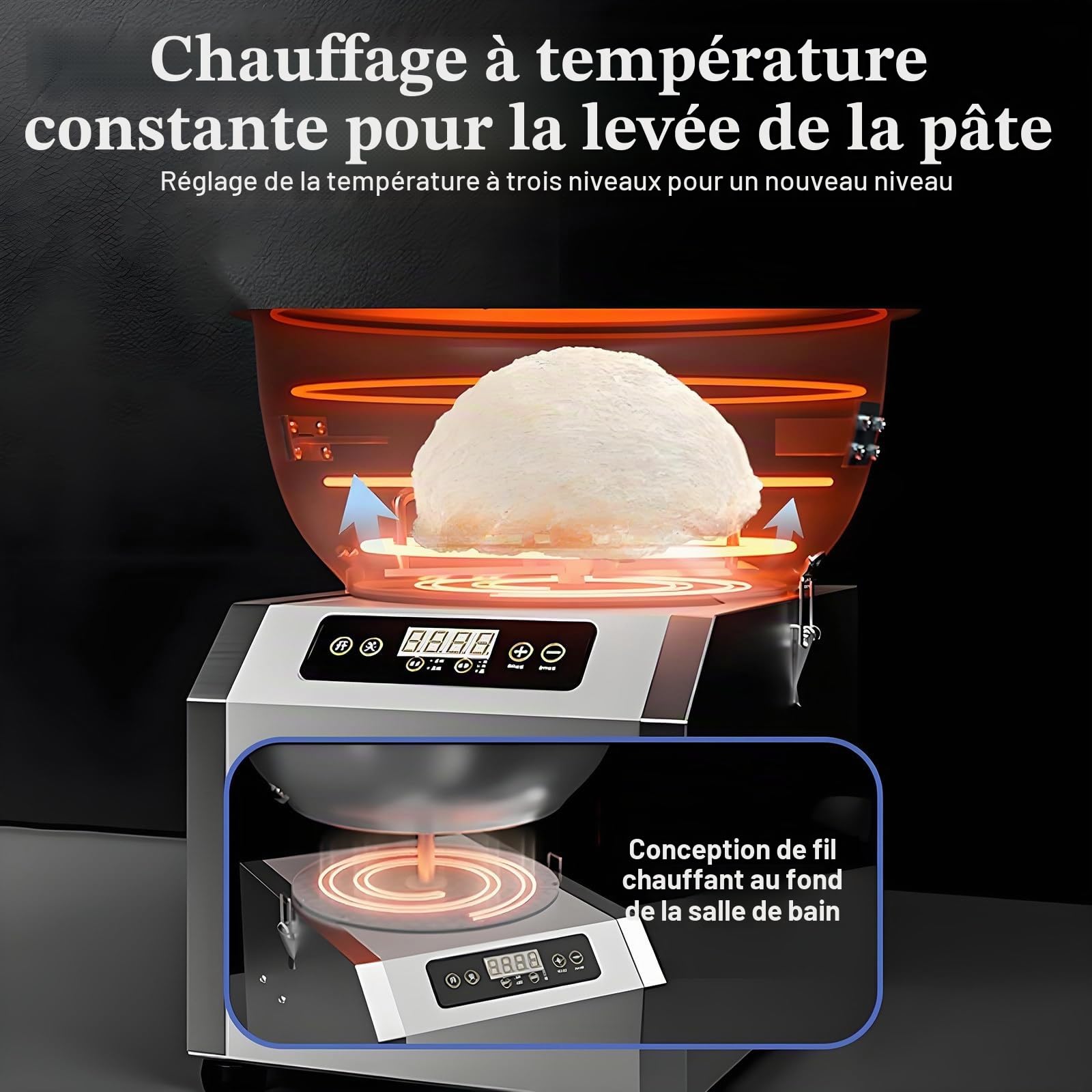 Pétrin à Spirale Professionnel 5 Kg/8 Kg, 1800 W, avec Cuve en Acier Inoxydable, Machine à Pétrir à Spirale Robuste à Double Rotation pour Pâte à Pain Et à Pizza. 5Kg