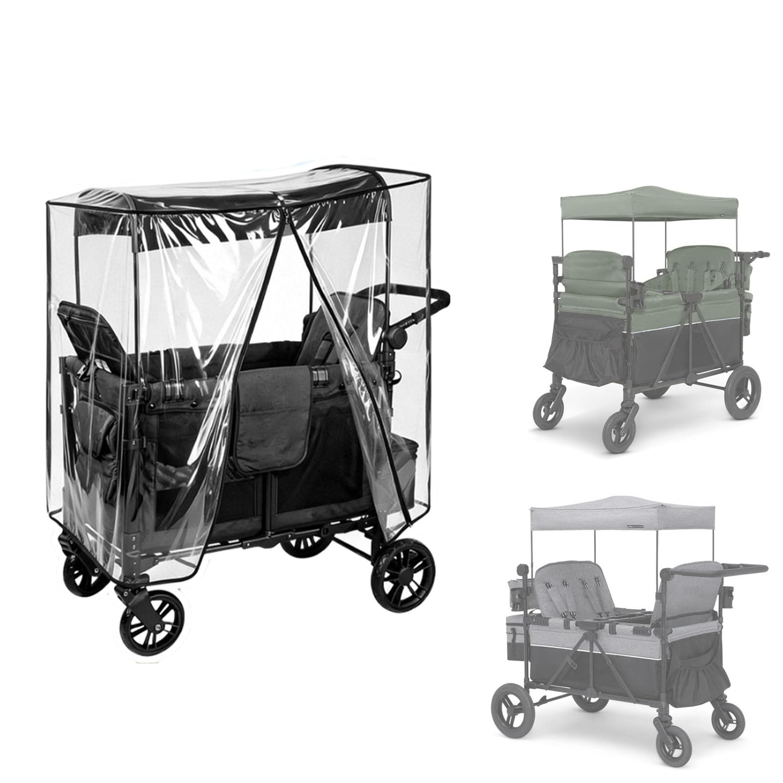 Housse de Pluie Wagon pour WonderFold W4, Imperméable et Coupe-vent de qualité Supérieure, Idéale pour une Protection contre les Temps, Conception Ventilée (125 * 55 * 110cm)