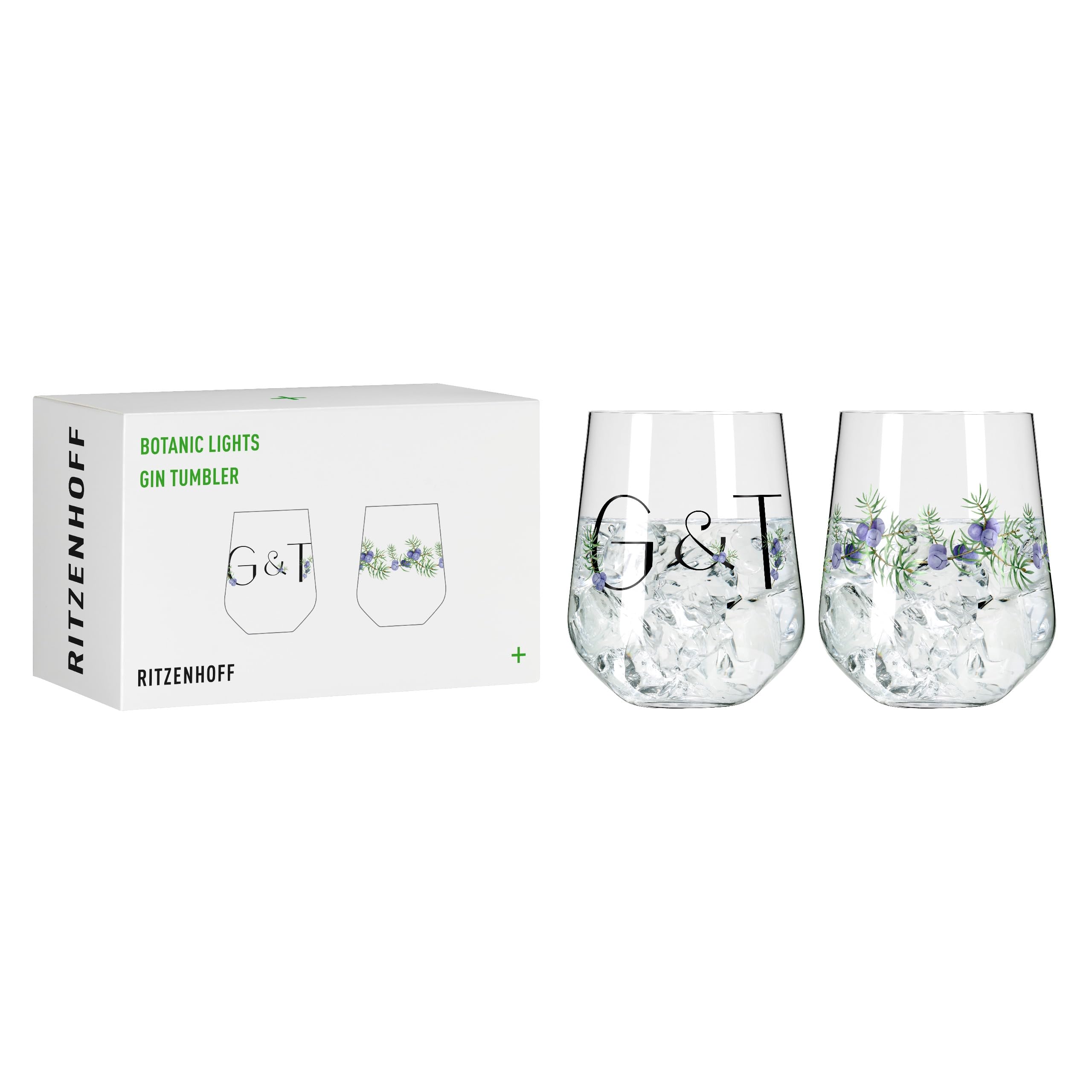 Ritzenhoff Botanic Lights Series 3891001 Gin Glass 700 ml Set of 2 Tumblers with Motif and Saying Made in Germany