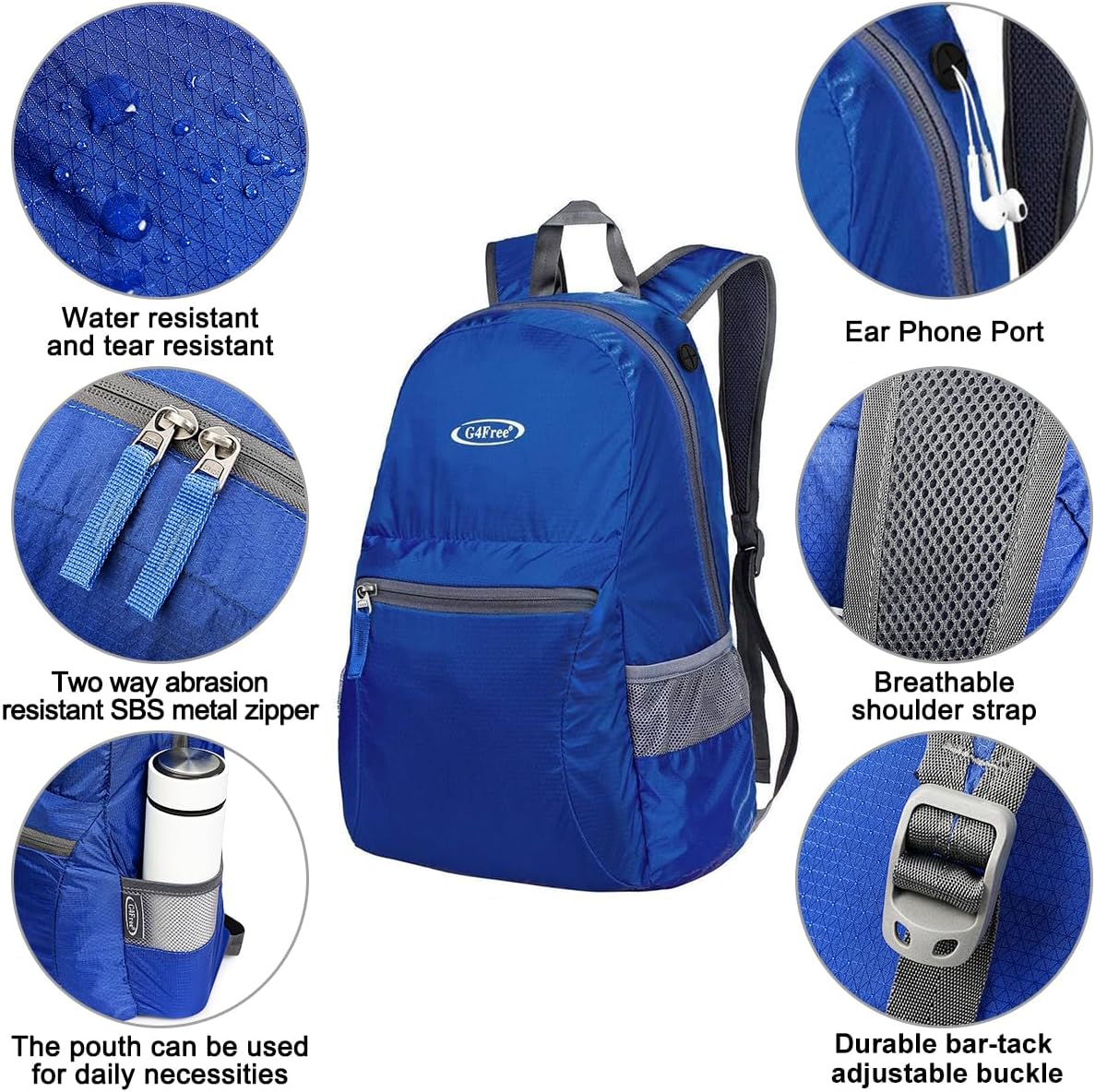 Mochilas Pequeñas G4Free Mochila De Senderismo Ligera De 10L/15L+