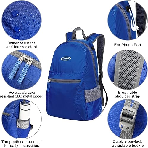 Miniatura 68 de G4Free Ultra Ligero plegable Mochila Senderismo bolsa de diario, práctico plegable camping al aire libre mochila beige (A-Beige)