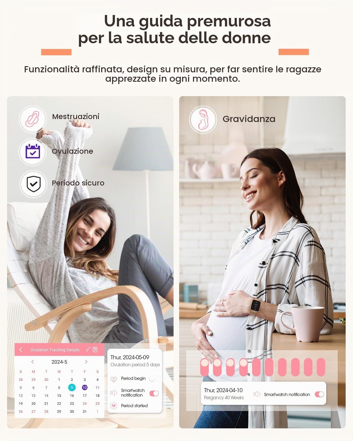 RUXINGX Smartwatch Donna con Chiamate, 1.83" Orologio Smartwatch con 3 Cinturini Fisiologia Femminile Sonno Cardiofrequenzimetro SpO2 IP68, 20+ Sport Notifiche Messaggi per iOS Android Oro Rosa Regalo