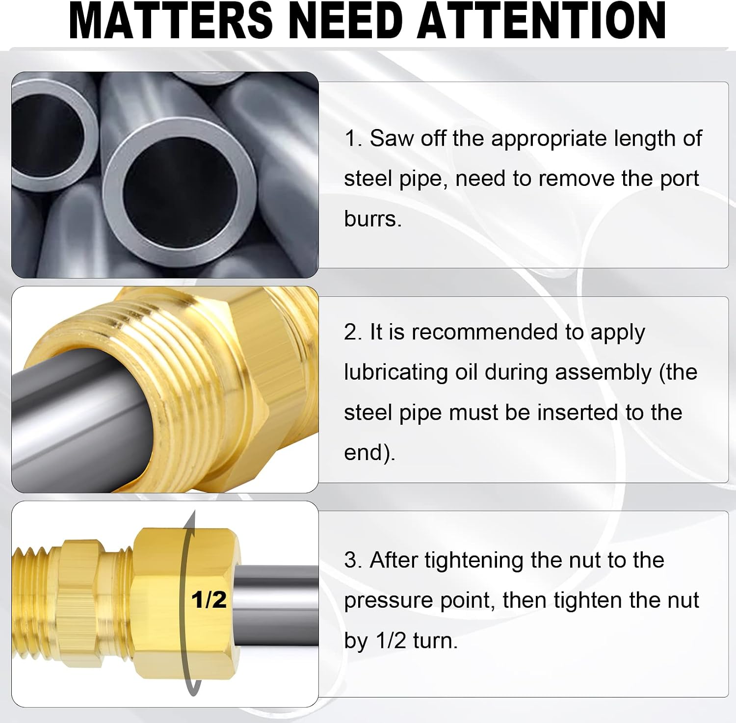 ChillWaves Brass Compression Tube Fitting, 3/4" OD x 3/4" NPT Male Compression Union Connector(2-PACK)