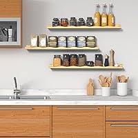 Vista 3 de MBYD Estante de repisa para fotos, estantes flotantes de 36 pulgadas con labio, estantes de fotos para pared con repisa, estante de repisa de fotos