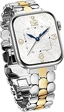 Two-Tone Silver Gold Apple Watch Band for Women 38mm 40mm 41mm 42mm 44mm 45mm 46mm 49mm,Stainless Steel Clasp Classic Dressy Metal Strap for iWatch Series 11/10/9/8/7/6/5/4/3/2/1/SE3/SE2/SE