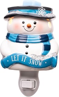 Plug-in Christmas Wax Warmer, Accent Wax Melt Warmer for Scented Wax - Holiday Collection - Electric Fragrance Plugin - Snowman Wintery Winston