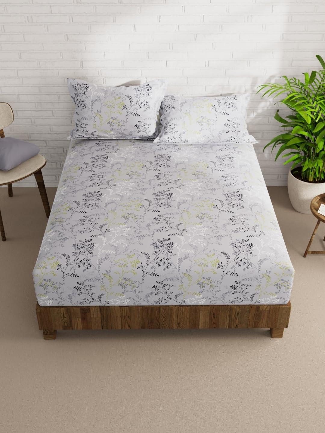 KOPA Extra Smooth Micro Double Bedsheet with 2 Pillow Covers -3pc Set (la-Vogue) | Extra Smooth Cotton Feel - Glace Cotton | 1 Bedsheet with 2 King Size Pillow Covers Floral-Lilac/Multi (B0CKWCRZ9W) Amazon Price History, Amazon Price Tracker