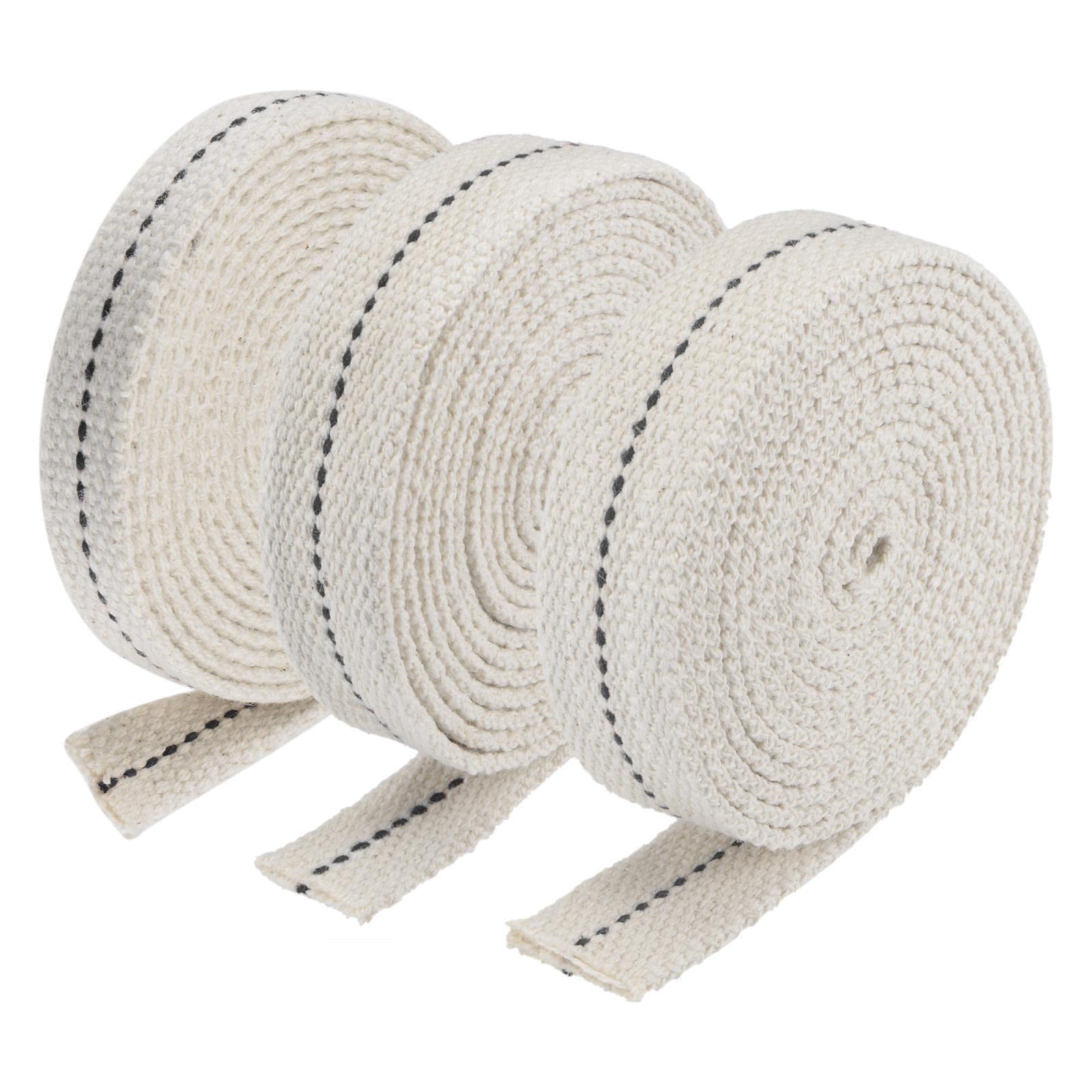 Tool parts Oil Lamp Wick Cotton 1/2 Inch 3/4 Inch 7/8 Inch Wide 2m With Black Stitch - 1 Set