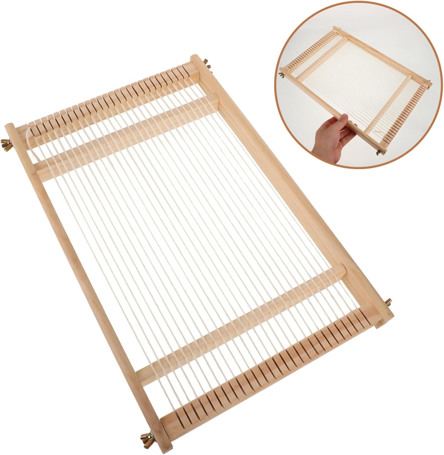 COHEALI Wooden Weaving Loom Kit Medium Handcrafted Tapestry Loom for DIY Projects Easy Assembly for Beginners and Craft Enthusiasts Develops Weaving Skills