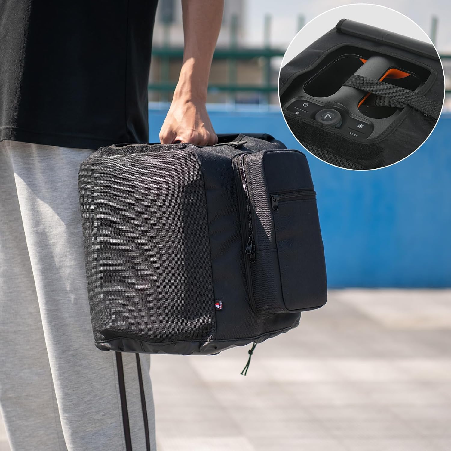 TXEsign Speaker Cover Protective Speaker Case for JBL PartyBox Encore Essential Party Speaker, Replacement Speaker Slip Cover with Side Microphone Storage Bag Accessories Bag - Image 7