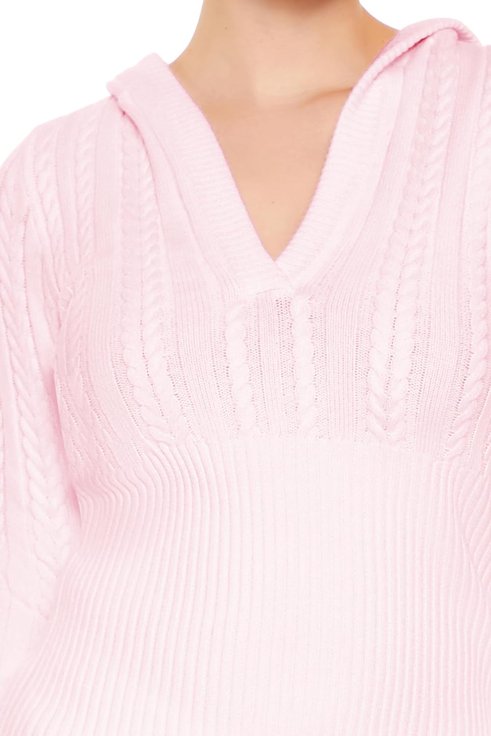 Forever 21 Womens Hooded Cable Knit Sweater - Image 3
