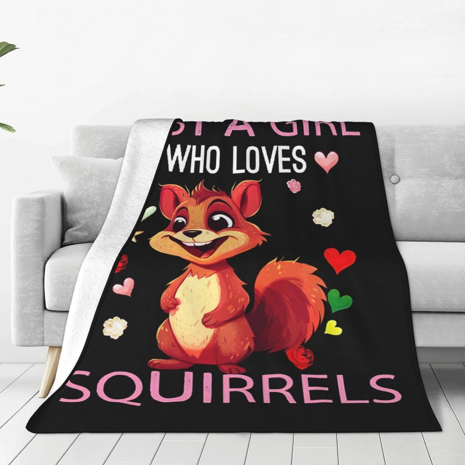 Just A Girl Who Loves Squirrels Blanket Squirrel Decor
