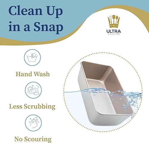 Miniatura 4 de Ultra Cuisine Sartén antiadherente para pan, 9.5 x 5 pulgadas, 1 libra, fácil de limpiar, calidad, duradera, para hornear pan rápido, pastel de