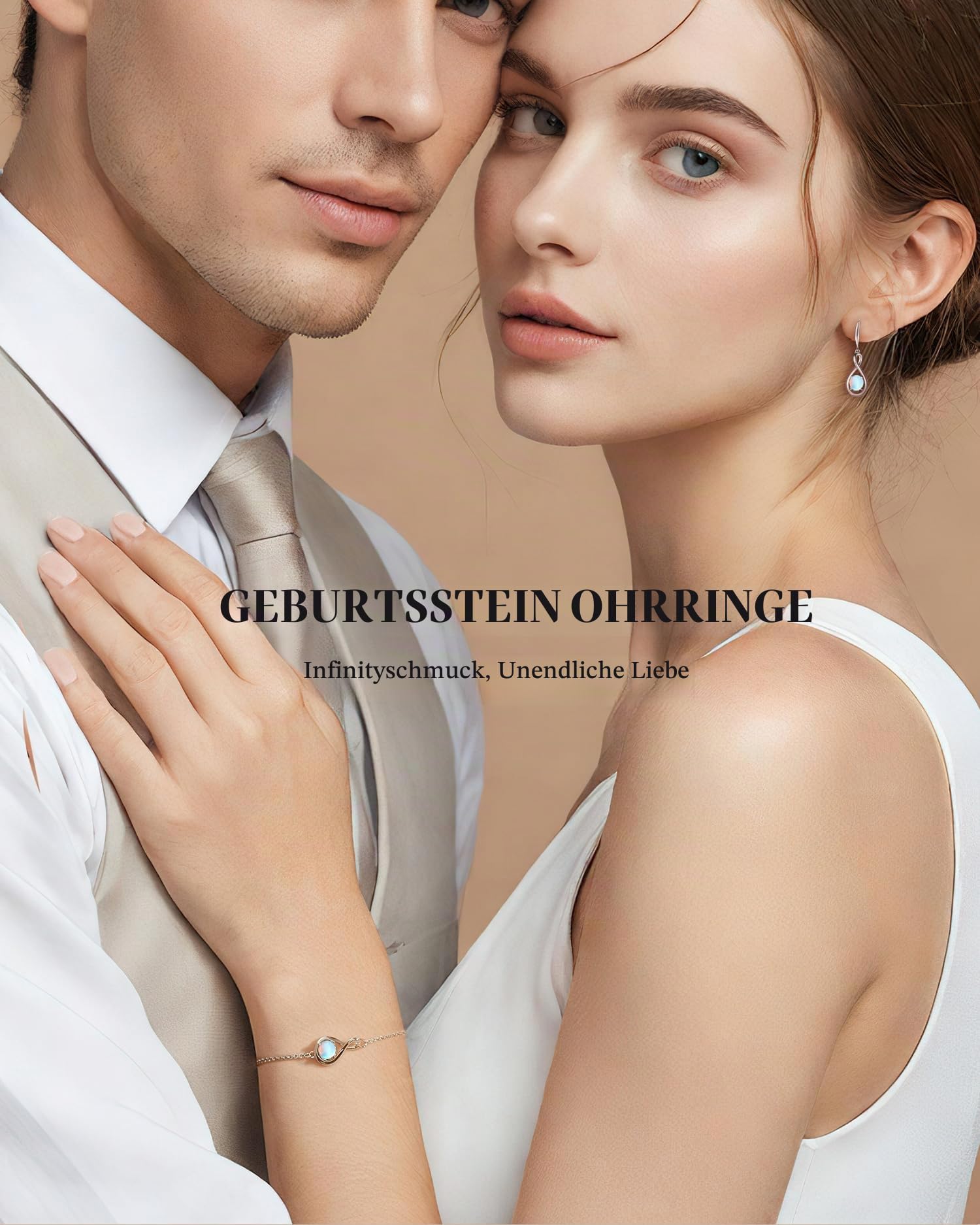 FANCIME Infinity Ohrringe Hängend für Damen mit künstliche Edelsteine