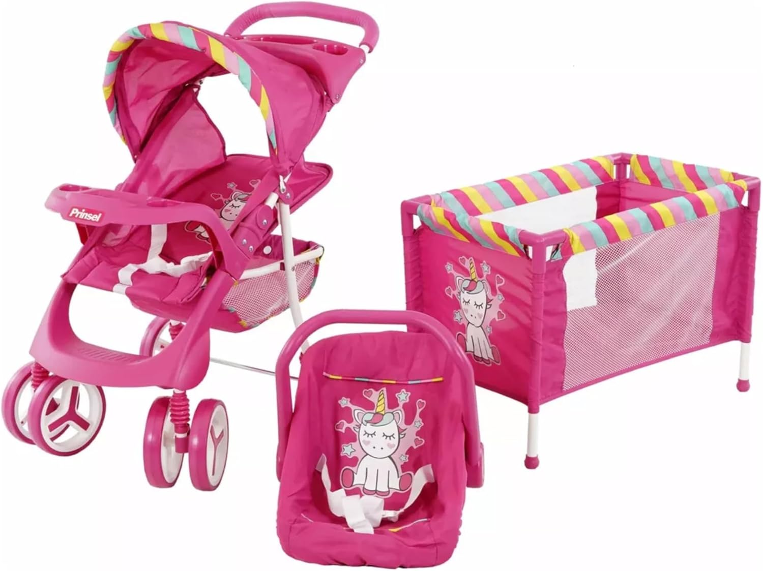 Carriola, Cuna y portabebé para Muñecas PRINSEL Tris Doll Unicornio ...
