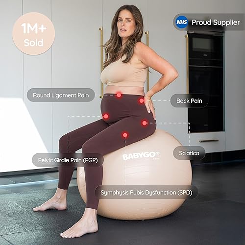 Miniatura 3 de BABYGO Bola de parto  Juego de pelota y libro de yoga y ejercicio para embarazo, objetivo trimestre, fisio de maternidad, plan de nacimiento y