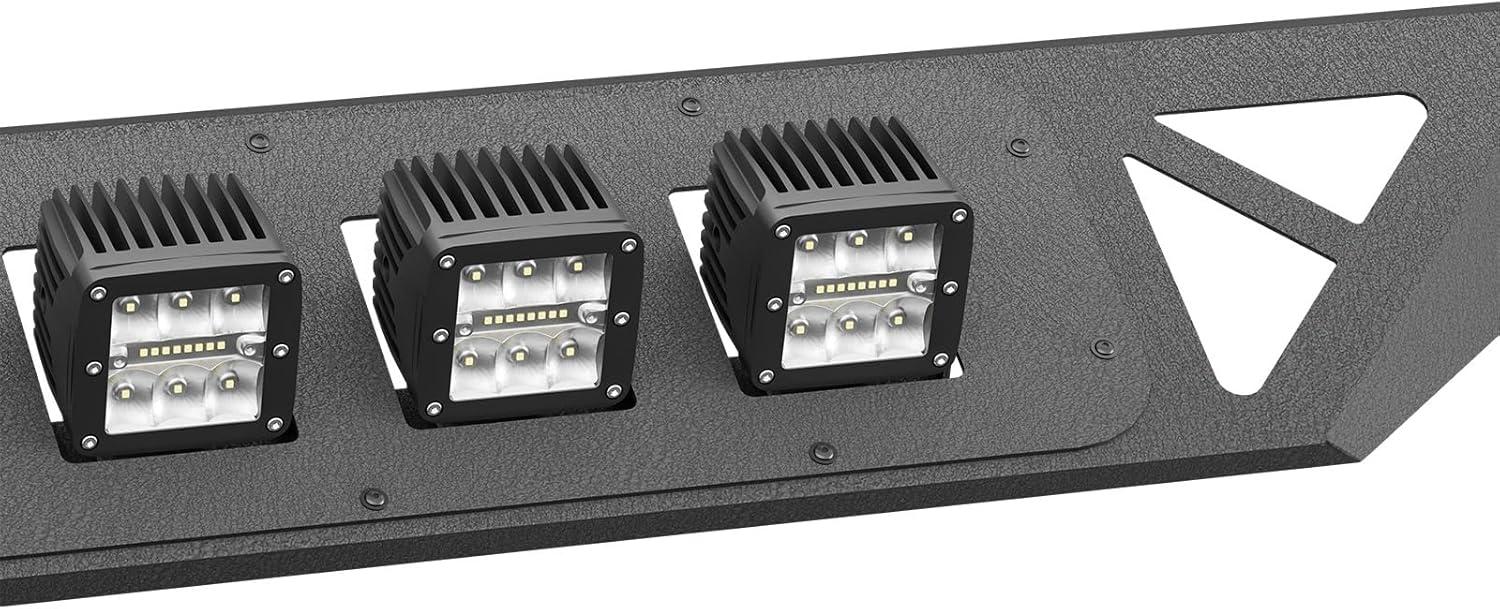 for JL JT Madmax Windshield Frame Cover with 4 x LED Lights Insert Roof Sun Visor Cowl Body Armor Compatible with 2018-2026 Jeep Wrangler JL JLU & Gladiator JT (Excluding JL 4xe & JT Mojave)