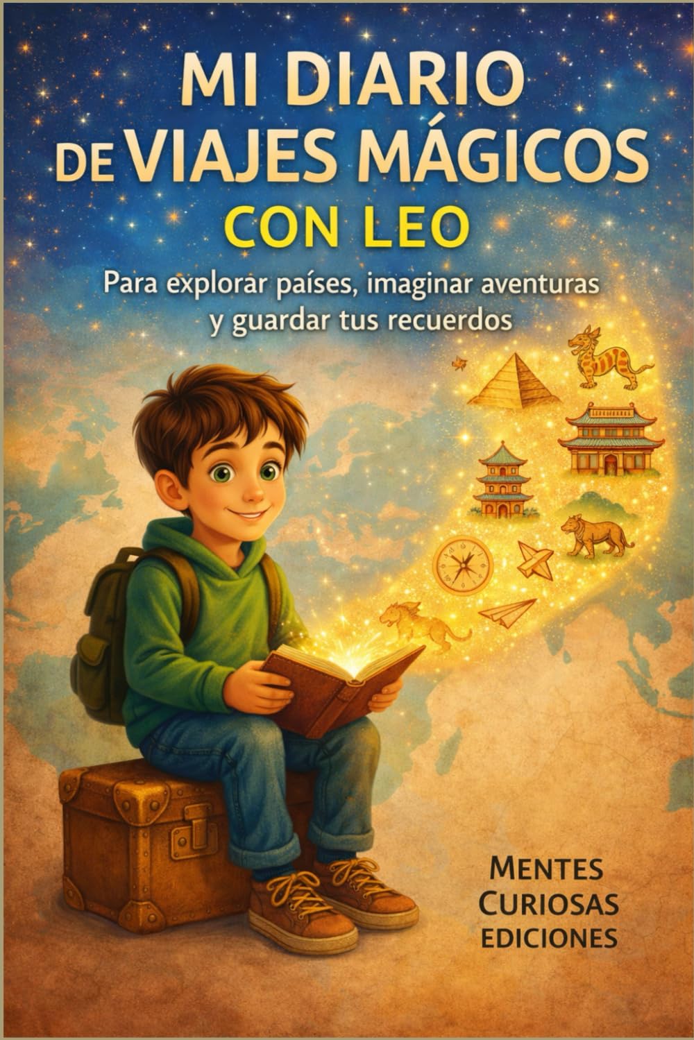 Mi diario de viajes mágicos con Leo.: Para explorar países, imaginar aventuras y guardar tus recuerdos. De 8 a 11 años. (Mentes Curiosas: Emociones y aventuras.)