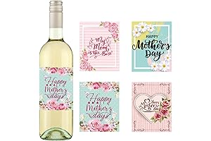 24-Count Mother's Day Wine Bottle Stickers: The Perfect Touch for a Celebratory Toast