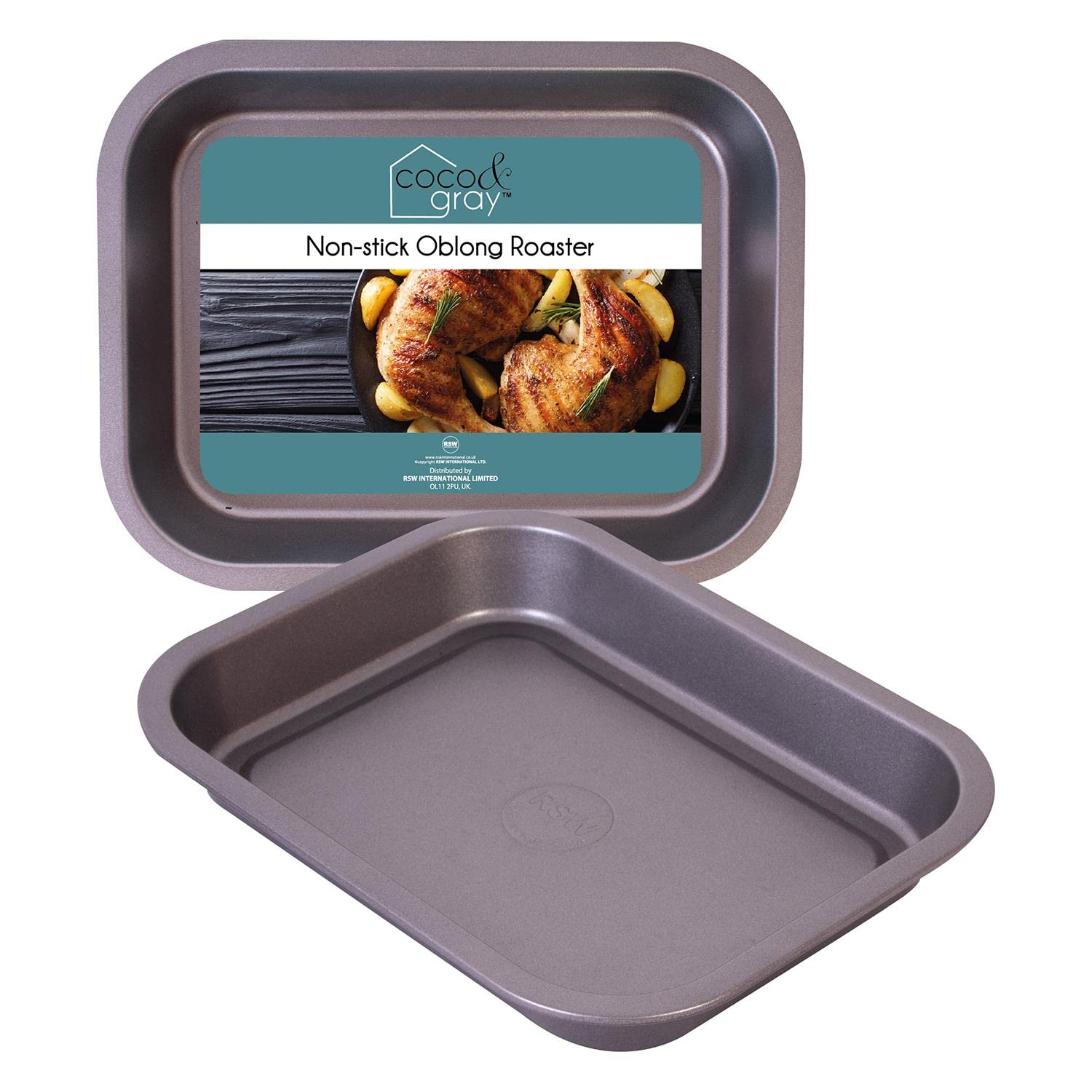 YöL Non Stick Rectangular Baking Tray Roasting Tin Tray for Oven Cooking 25x20x3cm Home Kitchen Baking, Roasting, Cooking