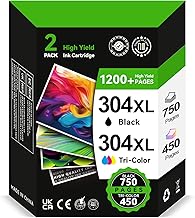 304 XL Ink Cartridges BK/CMY- 750/450+ Pages, Replacement for HP 304 Ink Cartridges Black and Colour Original, Printer Ink 304 High Yield for Envy 5010 5020 5030 5032 5000 DeskJet 3760 2630 2620 2600