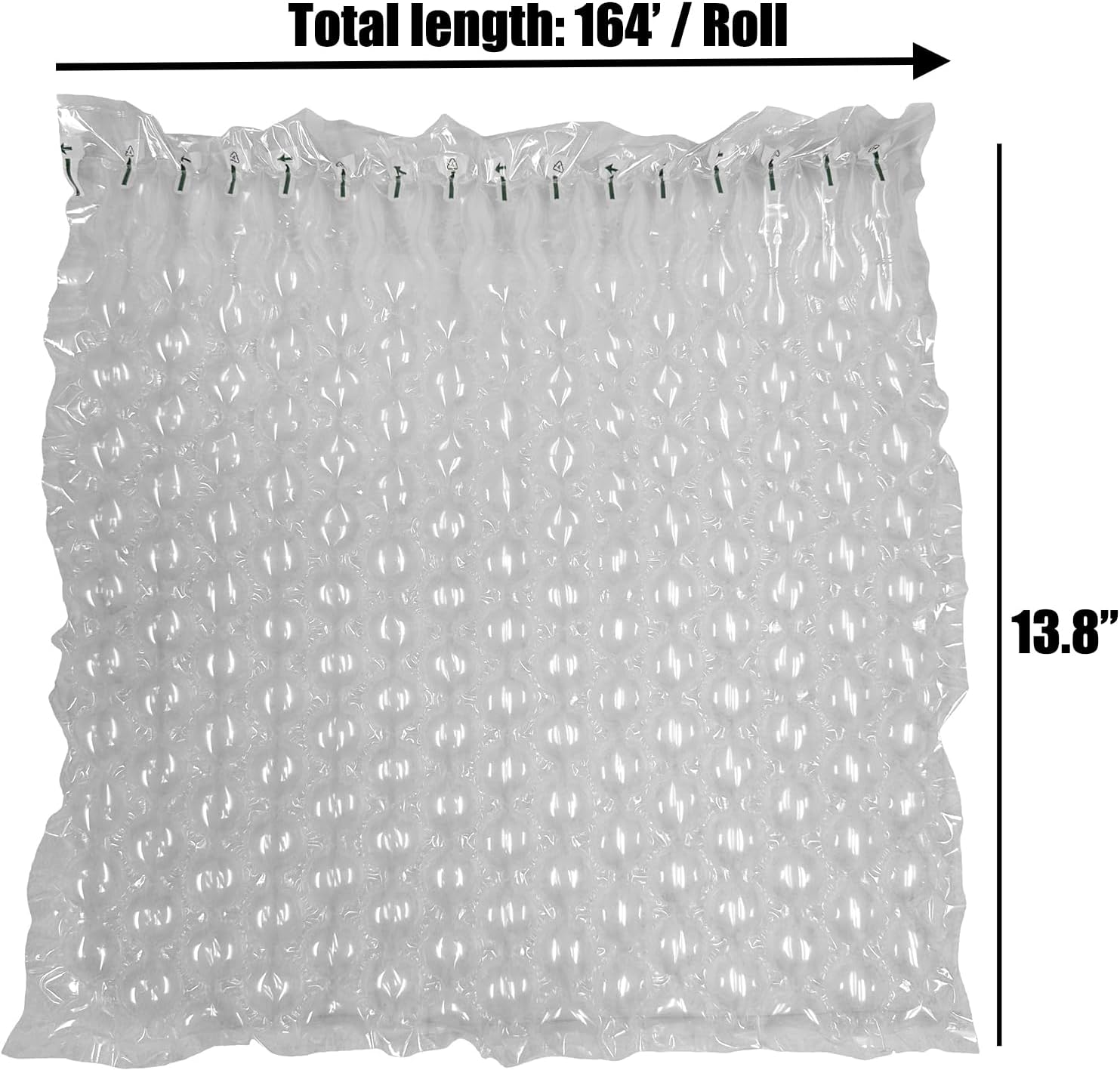 Inflatable Bubble Cushioning Wrap for Shipping Clear Air Packaging Bags Plastic Packing Bubbles Air Pillows Packing Materials Buffer Void Fill Cushioning for Moving (13.8"x164 Feet/Roll)