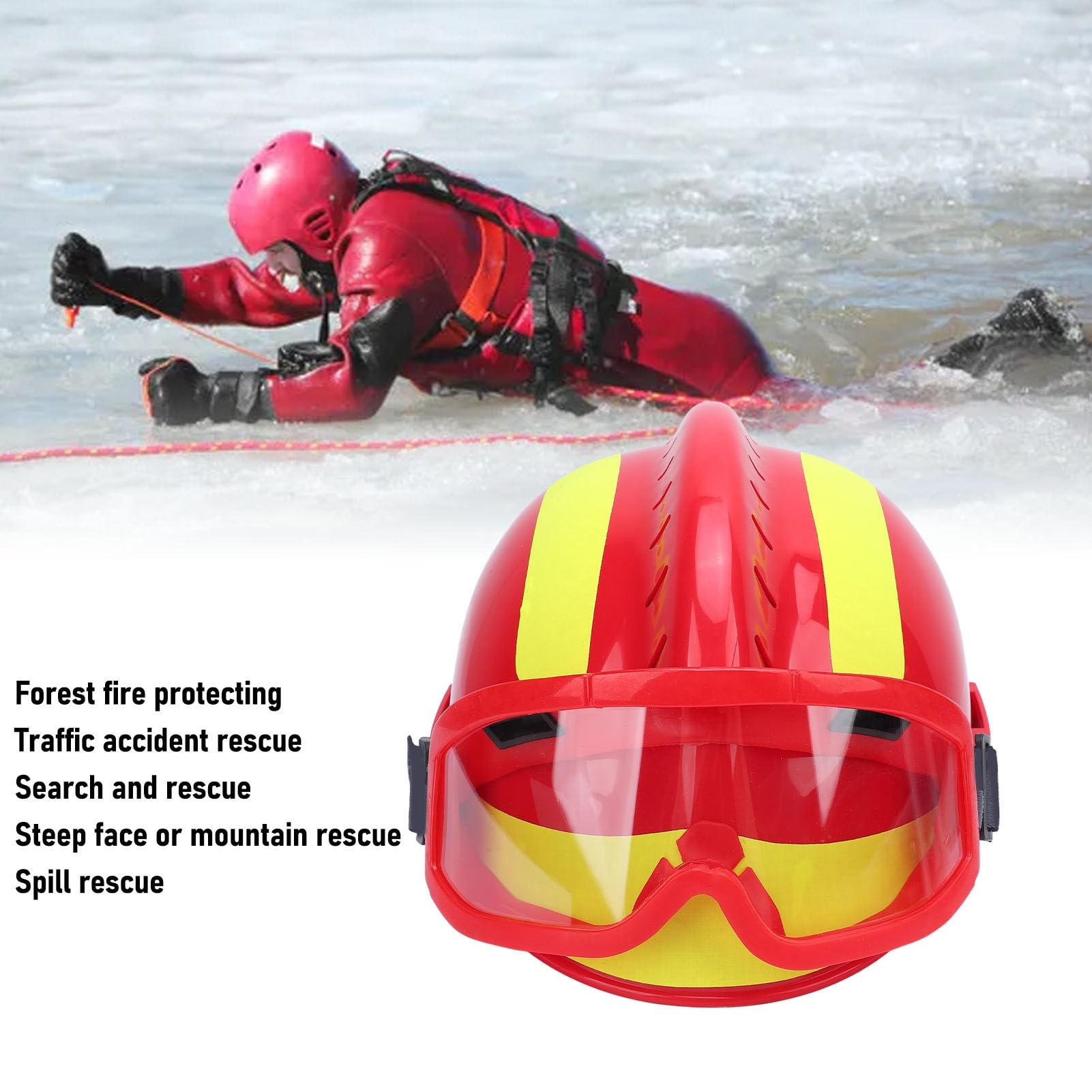 Casco de Rescate F2 con Diseño Ligero y Regulable para Operaciones de Extinción de Incendios Forestales y Búsqueda Rescate, PC, 30 X 16cm, 1 Unidad