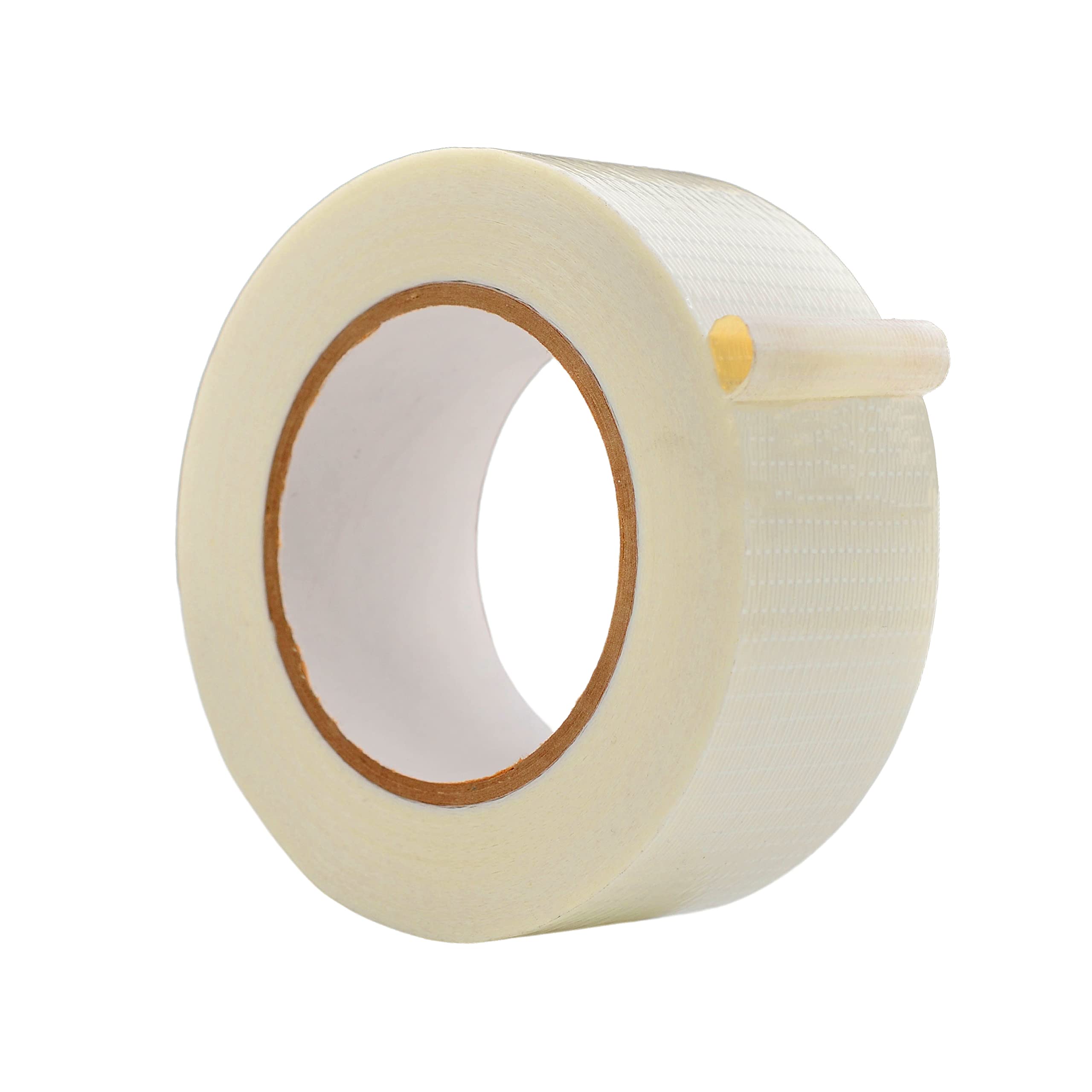WOD BFST47 Bi-Directional Filament Strapping Tape, 2 inch x 60 yds. Fiberglass Reinforced Packaging Tape, Filaments Run H-V with High Adhesion and Tear Resistance, Hexayurt Tape