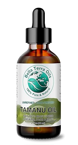 Bella Terra Oils Aceite de tamanu 2 oz 100% puro Foraha prensado en frío orgánico sin refinar