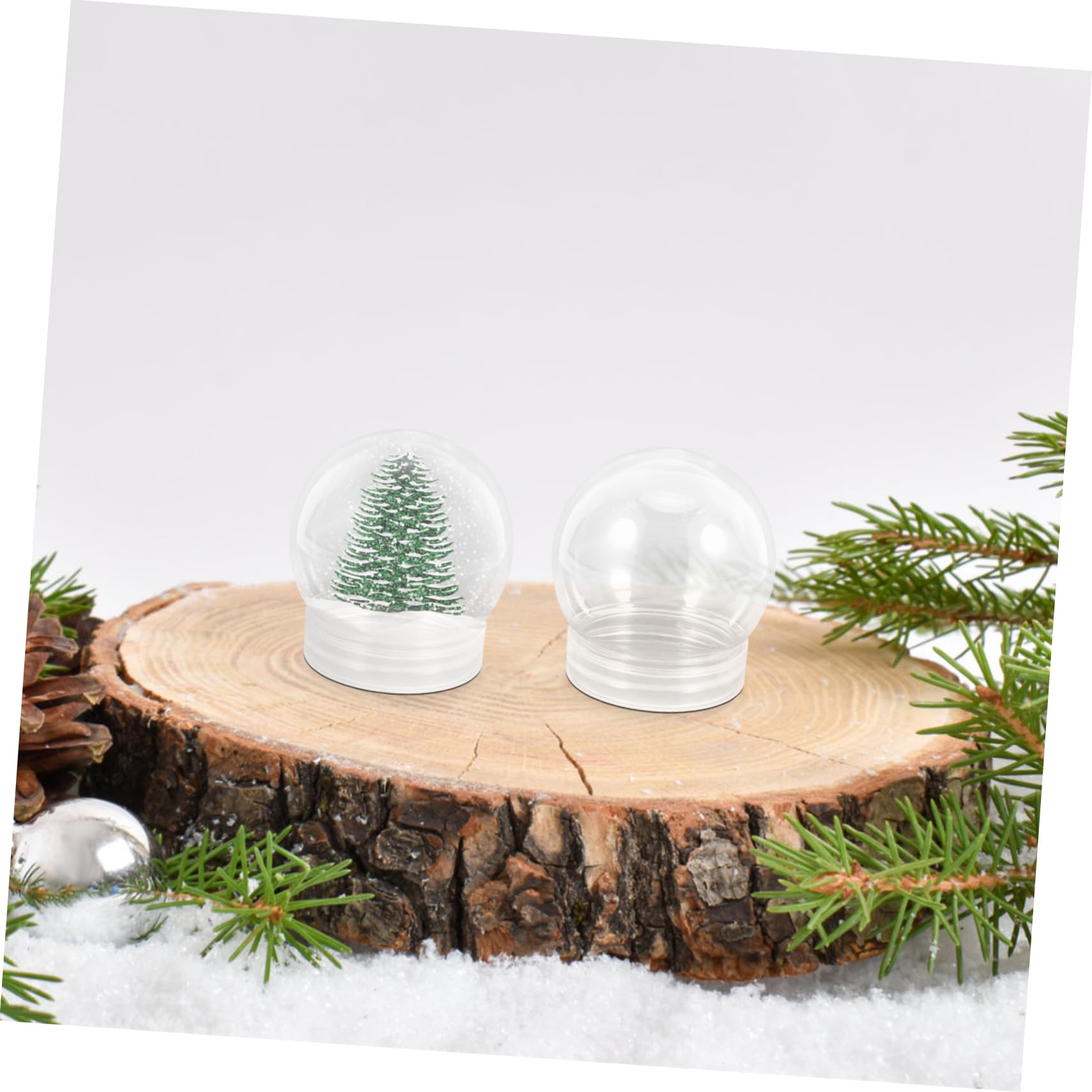 Kit DIY De 10 Boules à Neige De Noël Transparentes - Boules Vides Avec Bouchon à Vis Pour Décorations Ou Emballages Cadeaux