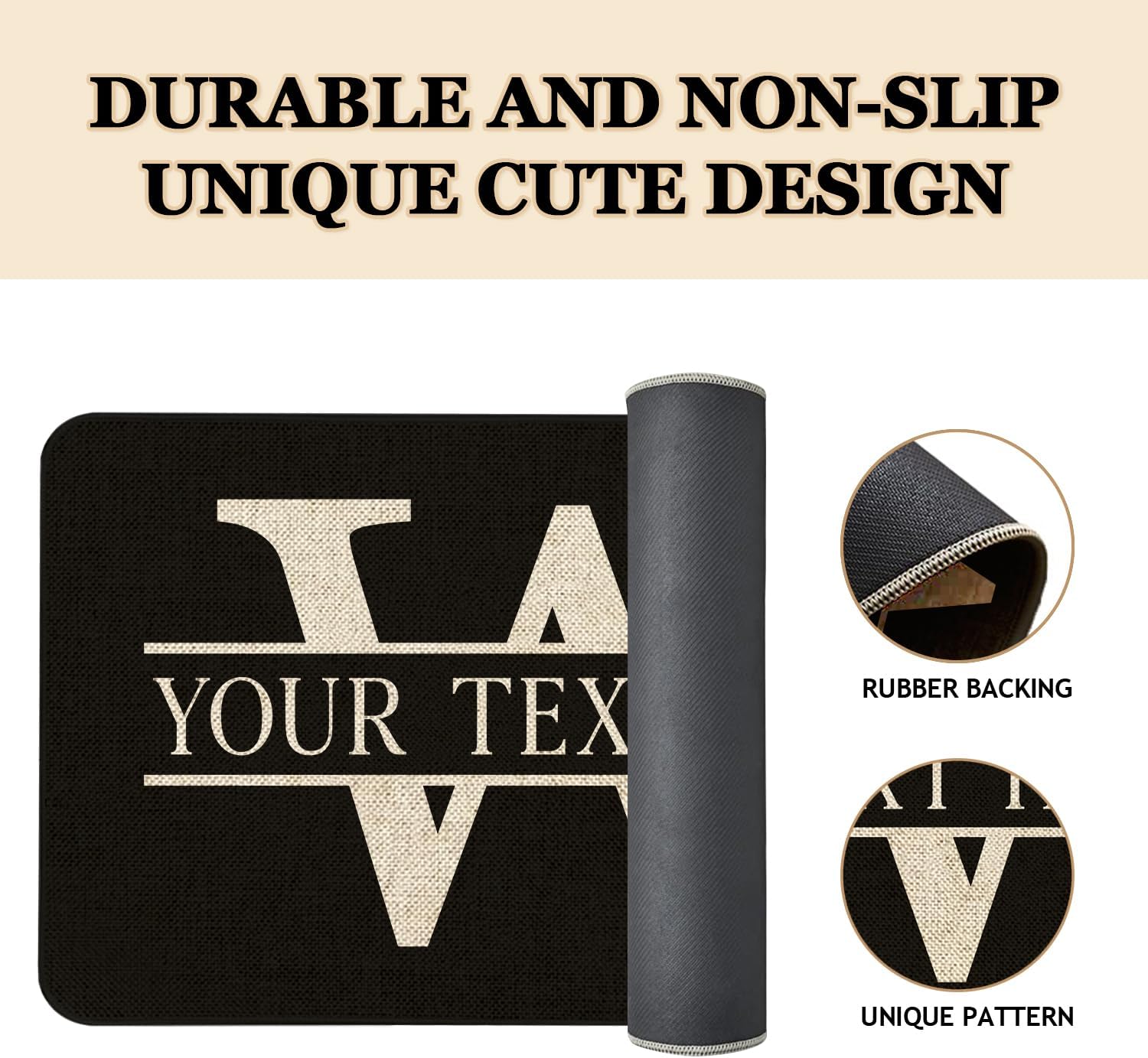Personalized Letter Welcome Door Mat 30x17 Inch Custom Monogram Family Name Doormat Non-Slip Washable Customized Floor Mats Indoor Outdoor Entrance Rug Decor