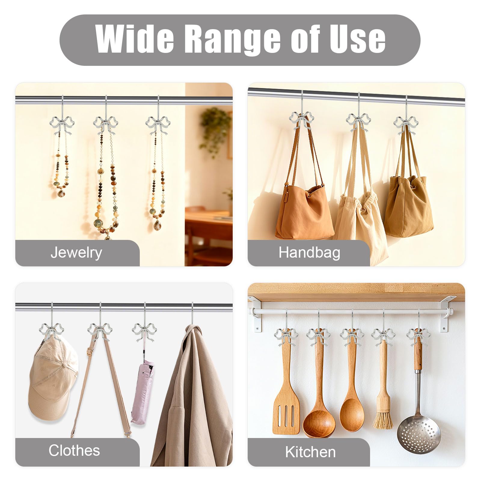 Stylish Bow Shower Hooks - 12 Pack FREE SHIPPING -8