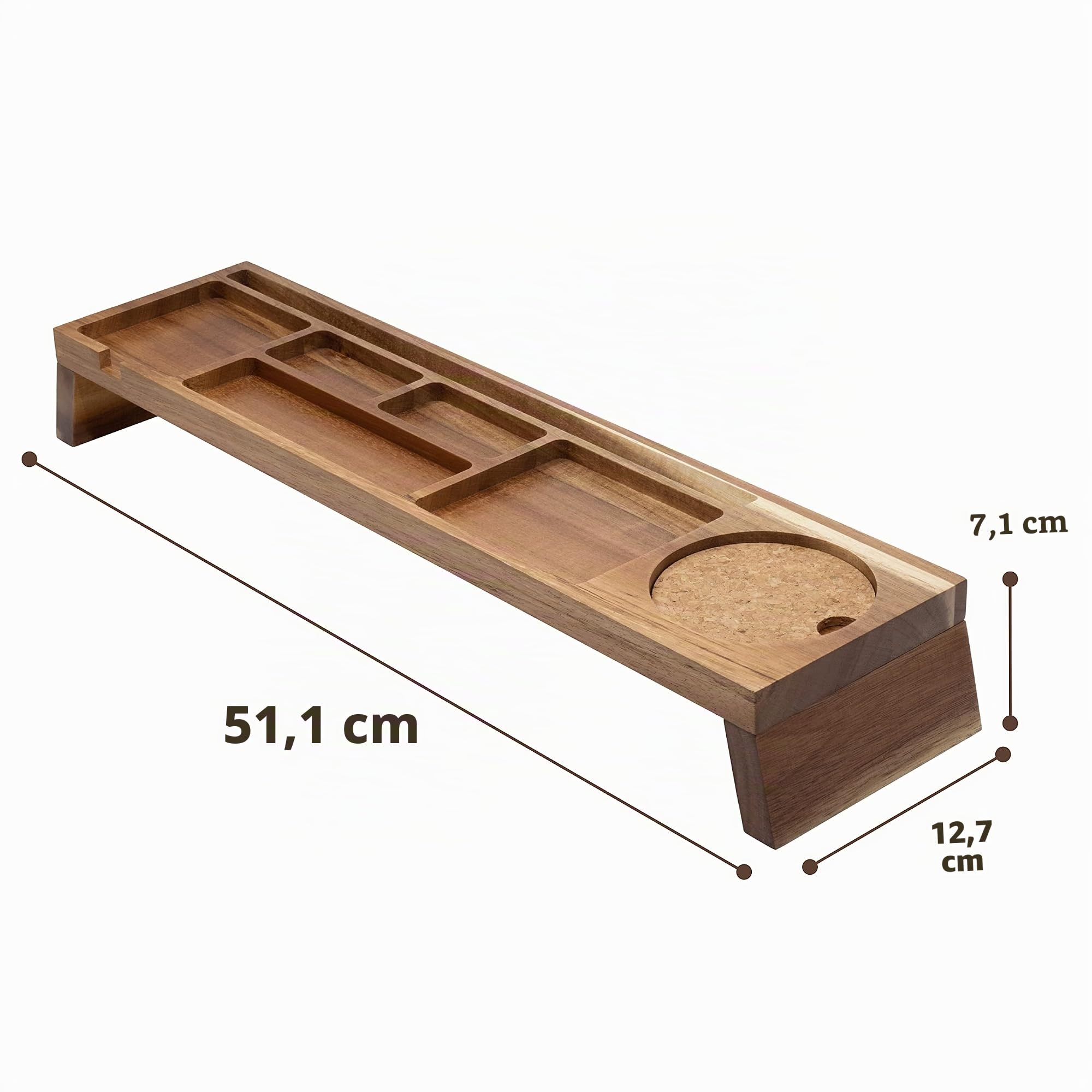 NAUMOO Schreibtisch-Organizer aus Holz (Akazienholz)