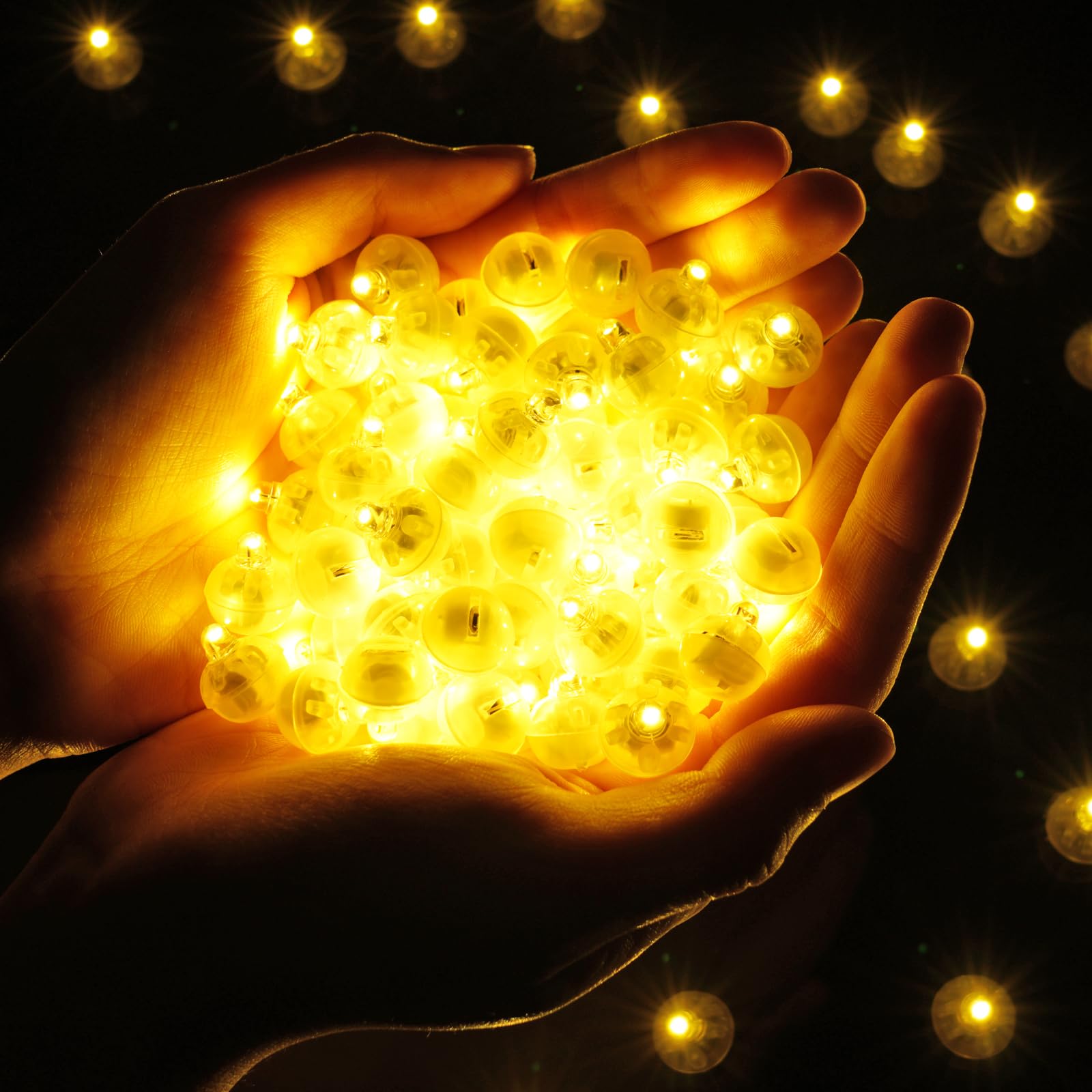 AUAUY LED Ballons Lichter, 120 Stück Mini LED Licht Leuchtkugeln, Runde Led Ballonlichter Warmweiß Weihnachtsdeko für Papierlaterne, Weihnachten, Hochzeit, Geburtstag, Party Deko