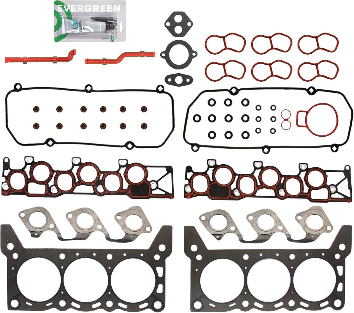 Evergreen SA-5494167782-2 Engine Re-Ring Kit Fit 1996 Ford Windstar 3.8L V6 Vin 4 OHV 4mm Intake Manifold