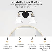 Vista 4 de Cubiertas de luz para ventilador de techo, vidrio de repuesto para globos de ventilador de techo, vidrio de reemplazo de lámpara, pantalla