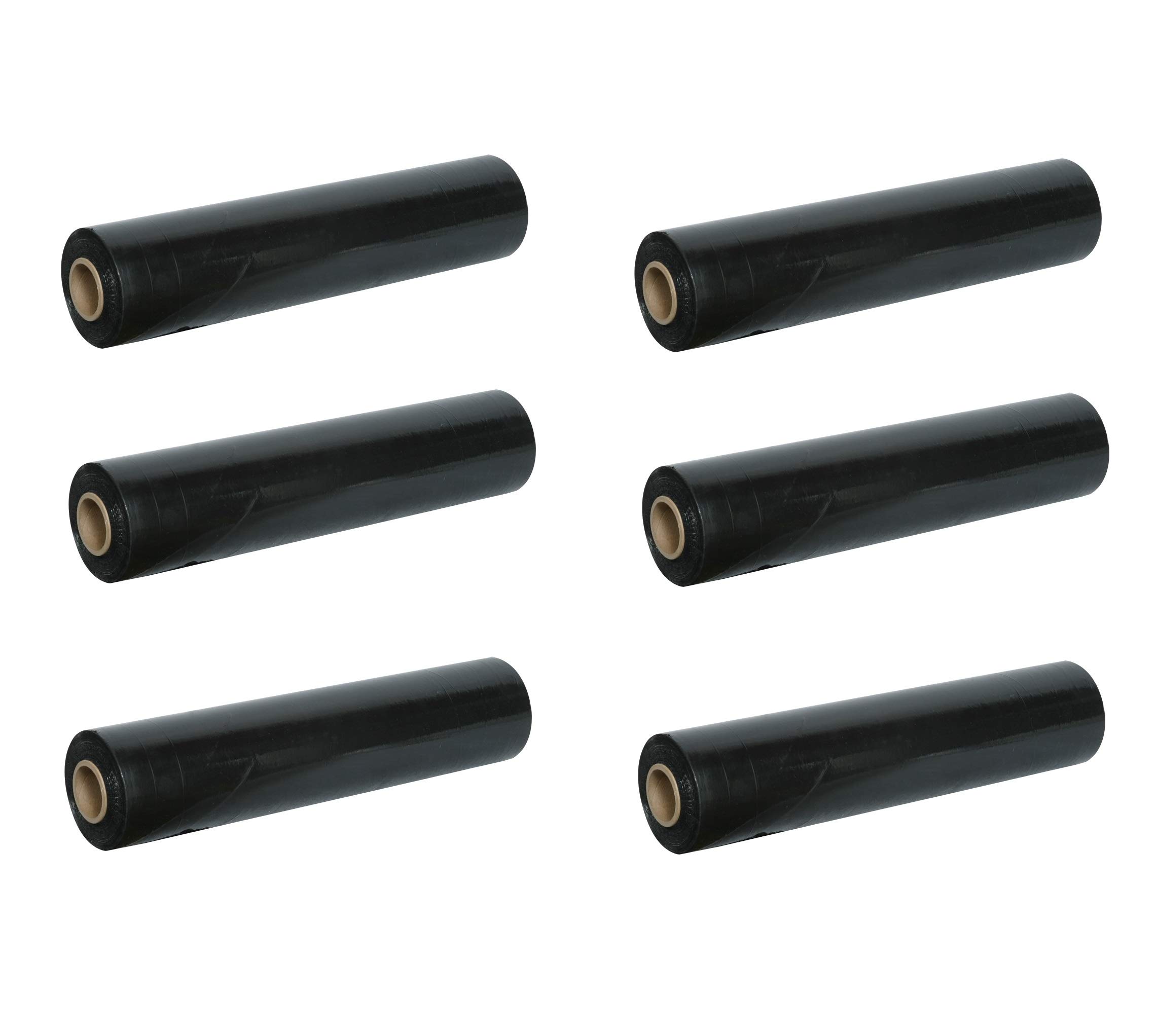 TEMPO DI SALDI 6 x Película extensible manual, 1 rollo de película negra de 1,8 kg, altura 50 cm