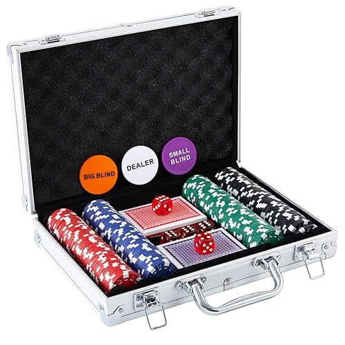 Poker Chip Set - 200PCS Poker Chips with Aluminum Case, 11.5 Gram Chips for Texas Holdem Blackjack - 200pcs