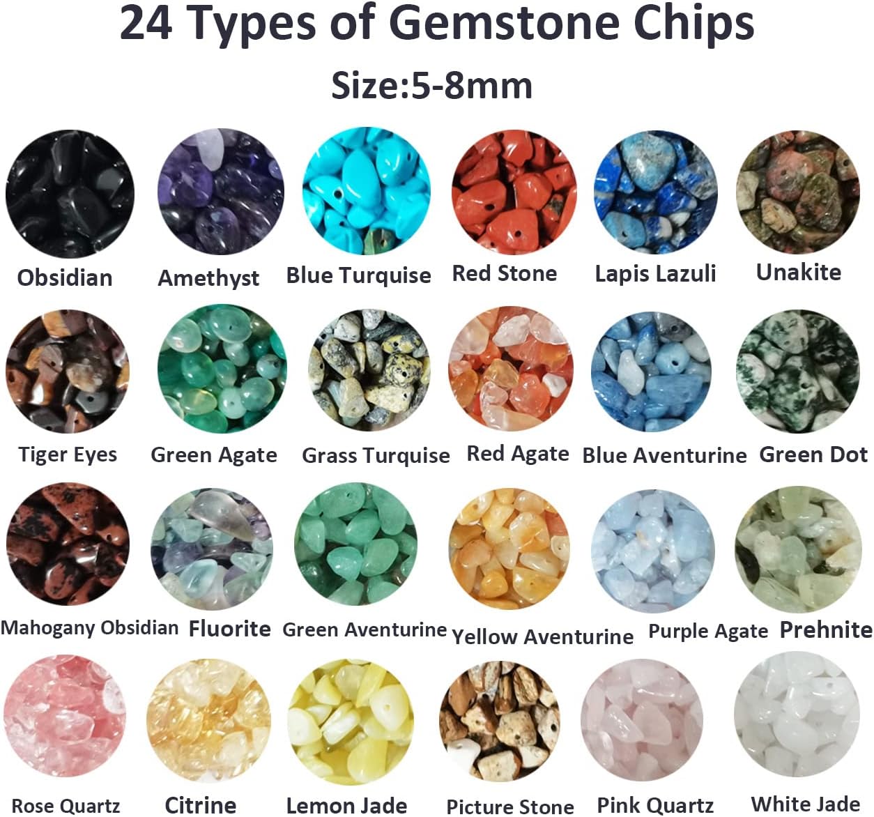 Gemstone Beads Natural Irregular Shaped Stone Chips Crystal Energy Healing Power for Jewelry Making(24 Material) - Image 2