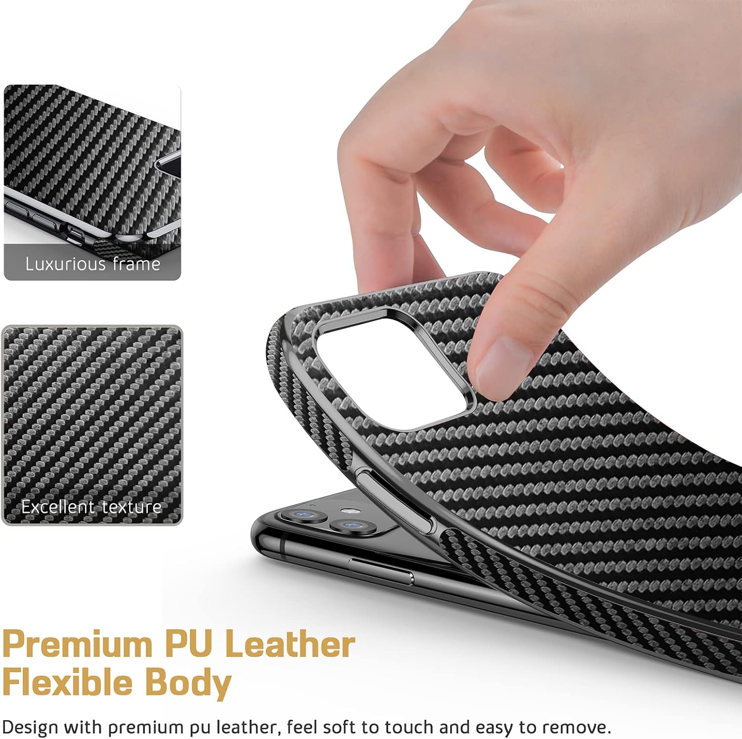 LOHASIC for iPhone 11 Case, Thin Business Slim Premium PU Leather Luxury Elegant Soft Cover Anti-Slip Scratch Resistant Full Protective Phone Cases Compatible with iPhone 11(2019) 6.1"- Black