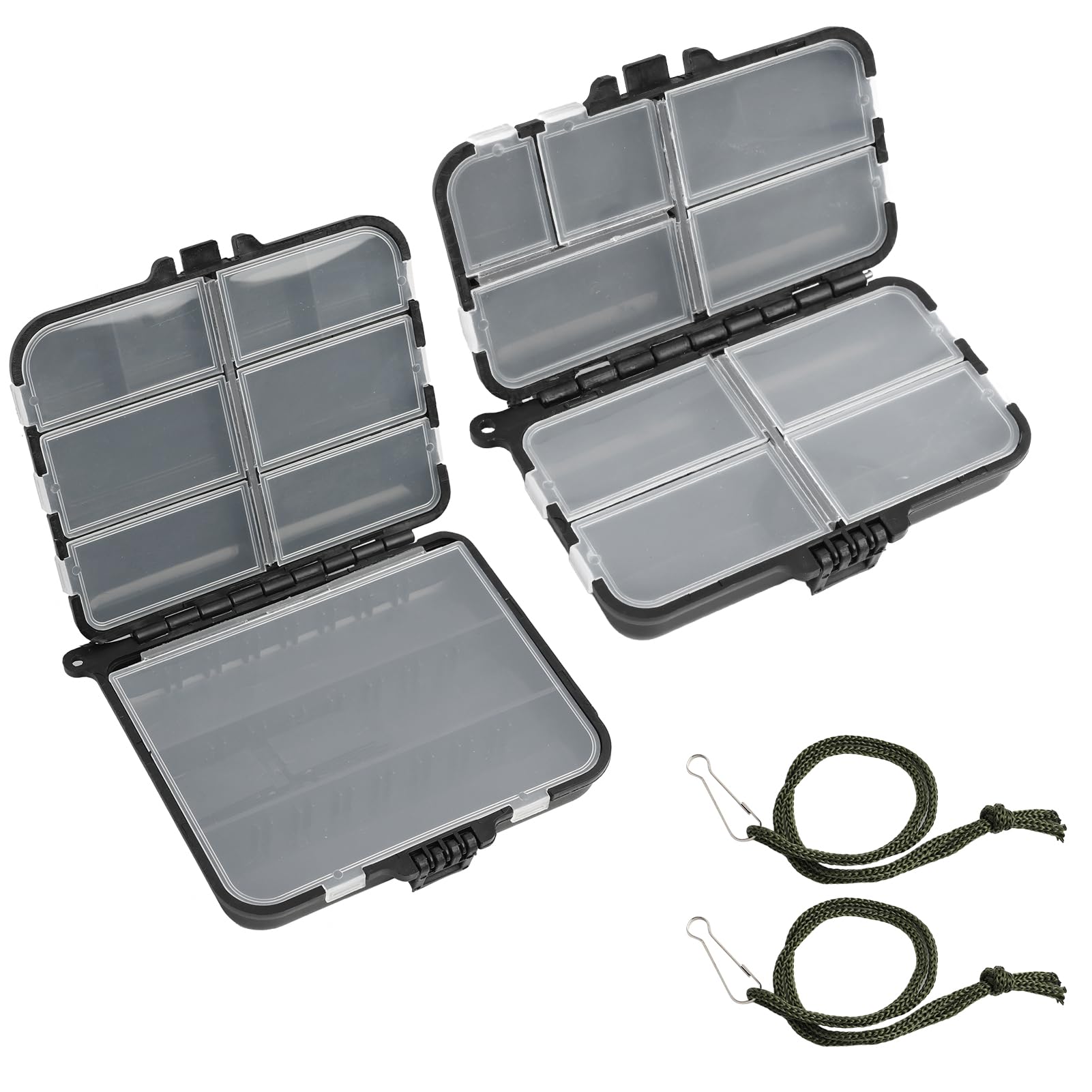 2 PCS Scatola Di Immagazzinaggio Di Plastica Fishing Tackle Box, Scatola Da Pesca Impermeabile A Doppia Faccia Con 7 E 9 Scomparti Per Accessori Da Pesca, Ideale Per Esche E Attrezzature