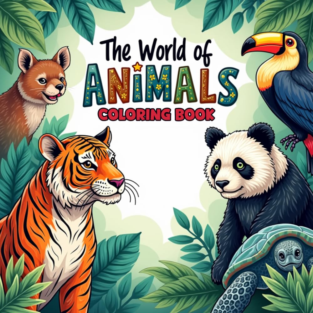 The World of Animals Coloring Book: A Fun and Educational Coloring Book Featuring Amazing Animals from Around the World for Kids and Adults
