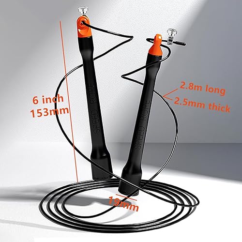 Miniatura 2 de Cuerda de saltar ultraligera con asas ergonómicas negras, cable de PVC, longitud ajustable, para entrenamiento cardiovascular, crossfit, boxeo
